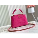 Knockoff Louis Vuitton crocodile skin CAPUCINES BB M48865 rose JK5650eF76