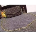 Knockoff Louis Vuitton Monogram Canvas Felicie Chain Wallet M61276 Rose JK2385tp21