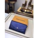 Knockoff Louis Vuitton Monogram Empreinte SARAH WALLET M61182 Blue JK532tU76