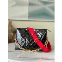 Knockoff Louis Vuitton Monogram Vernis COUSSIN MM M57783 black JK149WW40