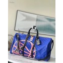 Louis Vuitton KEEPALL BANDOULIERE 55 M21105 Blue JK5704Bw85