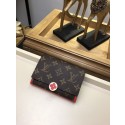 Louis Vuitton Monogram Canvas Original leather Wallet 64587 red JK445DI37