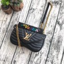 LOUIS VUITTON NEW WAVE CHAIN BAG MM M51498 black JK1802zd34