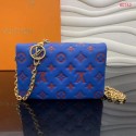 Louis Vuitton POCHETTE COUSSIN M80743 Blue & Red JK471Sy67