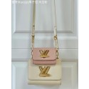 Louis Vuitton TWIST PM M59886 Taupe Brown & Pink JK5793jo45