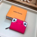 Luxury Louis vuitton ZIPPY Zippered pocket purse M67665 rose JK302Px24