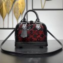 Replica Fashion Louis Vuitton Patent calfskin Alma MM M20585 Black&Red JK5712yI43