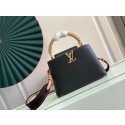 Replica Louis Vuitton CAPUCINES BB M59266 Black&Arizona Beige JK63AP18