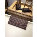 Replica Louis Vuitton Damier Ebene Canvas EMILIE WALLET N63544 Red JK486rH96