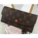 Replica Louis Vuitton Monogram Canvas Emilie Wallet M60696 Orange JK573Xe44