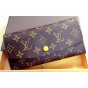 Replica Louis Vuitton Monogram Canvas Emilie Wallet Rouge M60136 Yellow JK645Ye83