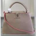 Replica Louis Vuitton Original Taurillon Leather CAPUCINES BB Bag M90294 Light Grey JK2416DY71