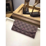 Louis Vuitton Damier Ebene Canvas EMILIE WALLET N63544 Wine JK485MB38