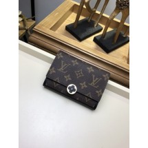 AAA Replica Louis Vuitton Monogram Canvas Original leather Wallet 64587 black JK446Oy84