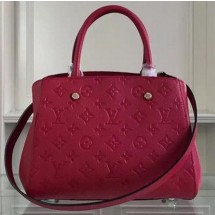 Fake 1:1 Louis Vuitton Monogram Empreinte MONTAIGNE BB Bag M50665 Red JK2429YK70
