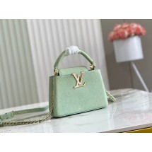 Fake Louis Vuitton CAPUCINES MINI M81190 light green JK5643lF58