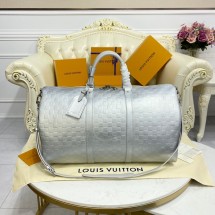 Fake Louis Vuitton KEEPALL BANDOULIERE 55 M58041 silver JK5860eZ32