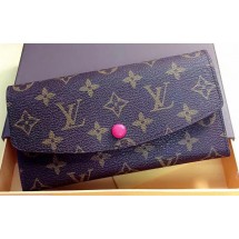 Fake Louis Vuitton Monogram Canvas Emilie Wallet Rouge M60136 Pink JK647RY48