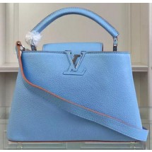 Fake Louis Vuitton Original Taurillon Leather CAPUCINES BB Bag M90294 Light Blue JK2415eZ32