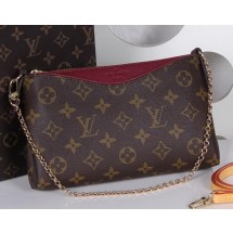 Fashion Louis Vuitton M41638 Monogram Canvas PALLAS CLUTCHES Purple JK2406OM51