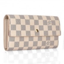 Hot Louis Vuitton Damier Azur Canvas Sarah Wallet N61735 JK726cT87