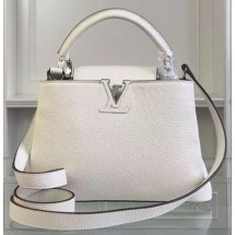 Imitation 1:1 Louis Vuitton Original Taurillon Leather CAPUCINES BB Bag M90294 White JK2424LT32
