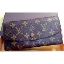 Imitation AAA Louis Vuitton Monogram Canvas Emilie Wallet Rouge M60136 Brown JK644kf15