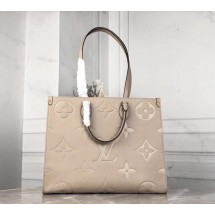 Imitation High Quality Louis Vuitton ONTHEGO Original Leather Bag M44576 Beige JK894HH94