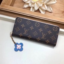 Imitation Louis vuitton Monogram coated canvas CLEMENCE WALLET M64161 blue JK321Nj42