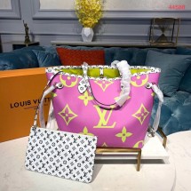 Knockoff High Quality Louis Vuitton Monogram Canvas Original Leather NEVERFULL MM M44567 Pink JK1047FA65