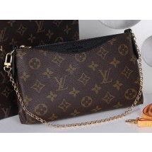 Knockoff Louis Vuitton M41638 Monogram Canvas PALLAS CLUTCHES Black JK2408iV87