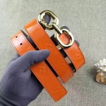 Louis Vuitton 30mm Patent Leather Belt M4226 Orange JK2788gN72