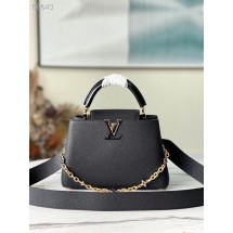 Louis Vuitton CAPUCINES BB M48865 black JK5978Yf79