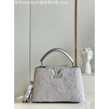 Louis Vuitton CAPUCINES BB M48865 gray Mink hair JK5979ER88