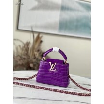 Louis Vuitton crocodile skin CAPUCINES MINI M81190 purple JK5611FA31