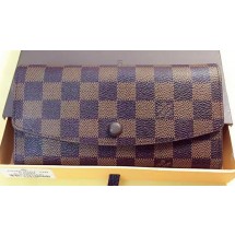 Louis Vuitton Damier Ebene Canvas Emilie Wallet Rouge M60136 Brown JK650mV18