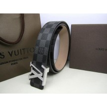 Louis Vuitton Damier Graphite Canvas Belt LV2050 Silver JK2924Rk60