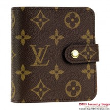 Louis Vuitton M61667 Monogram Canvas Zipped Compact Wallet JK745CD62