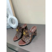 Louis Vuitton Monogram Canvas 7CM Or 10CM heels Slipper LV23017 JK1793rh54