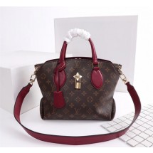 Louis Vuitton Monogram Canvas FLOWER ZIPPED TOTE BB M44350 Lie de Vin JK1374JD28