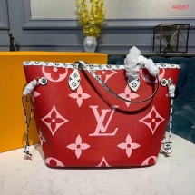 Louis Vuitton Monogram Canvas Original Leather NEVERFULL MM M44567 Red JK1045cf57