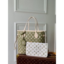 Louis Vuitton Monogram Empreinte NEVERFULL MM M46102 Green&Gray JK5845Fh96