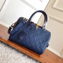 Louis Vuitton Monogram Empreinte SPEEDY Bag 42404 Blue JK2158Is53