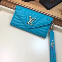 LOUIS VUITTON NEW WAVE LONG WALLET M63298 blue JK351hc46