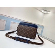 Louis vuitton original monogram canvas Shoulder Bag M51478 blue JK1063Is53