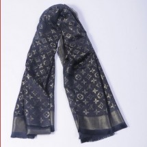 Louis Vuitton Scarves Cotton WJLV092 Black&Gold JK3844iv85