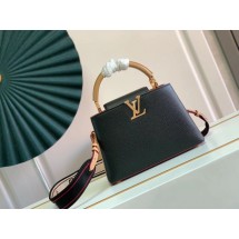 Replica Louis Vuitton CAPUCINES BB M59266 Black&Arizona Beige JK63AP18