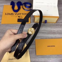 Replica Louis Vuitton CIRCLE 20MM REVERSIBLE BELT M0053UA black JK2750UD97