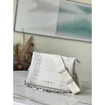 Replica Louis Vuitton COUSSIN PM IN CROCODILE-EMBOSSED LACQUERED LEATHER M57790 white JK5694zR45