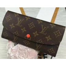 Replica Louis Vuitton Monogram Canvas Emilie Wallet M60696 Orange JK573Xe44